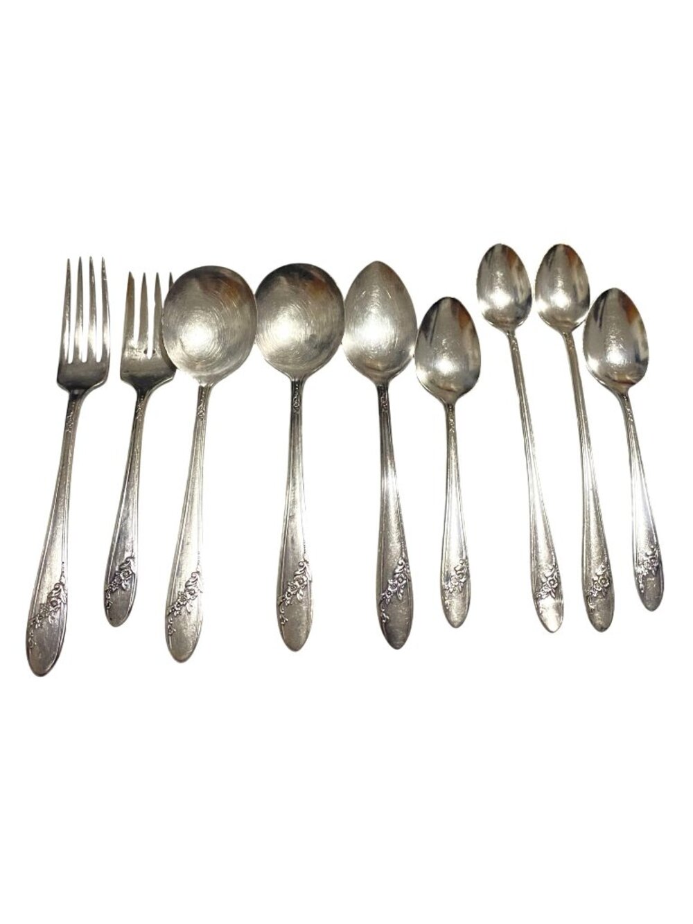 Vintage Oneida Community Queen Bess II Silverplate Spoons Iced Tea Forks Soup